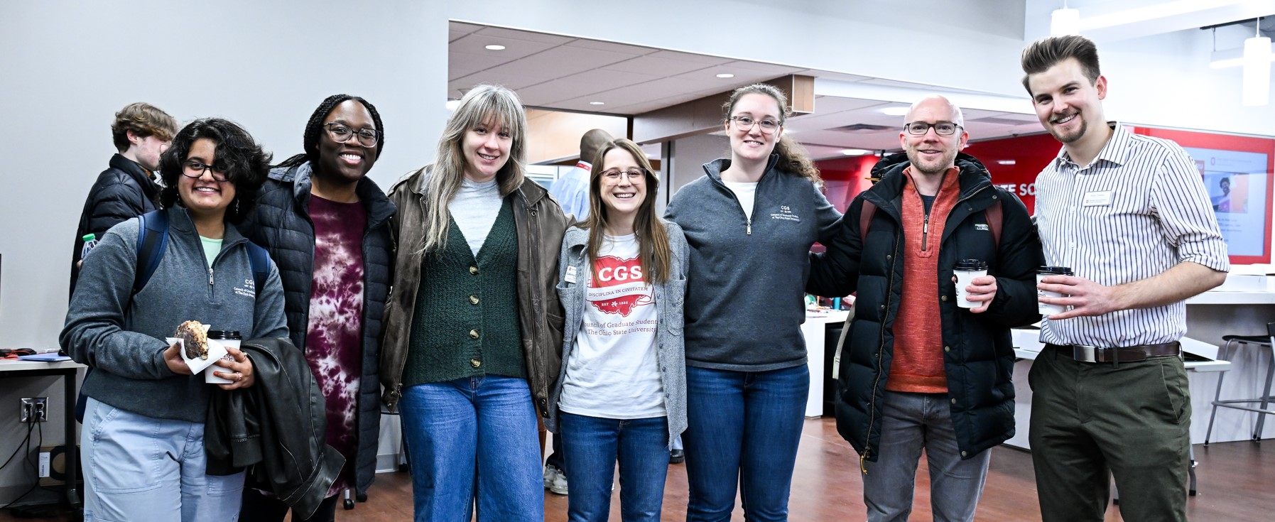 Group of graduate students at appreciation week event.