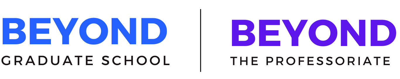 Beyond Professoriate and Graduate School Logos in Bleu and Purple