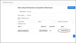 Screenshot Example of Nominated Display with the word Nominated highlighted