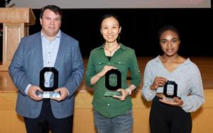 Three grad students receiving their innovator awards